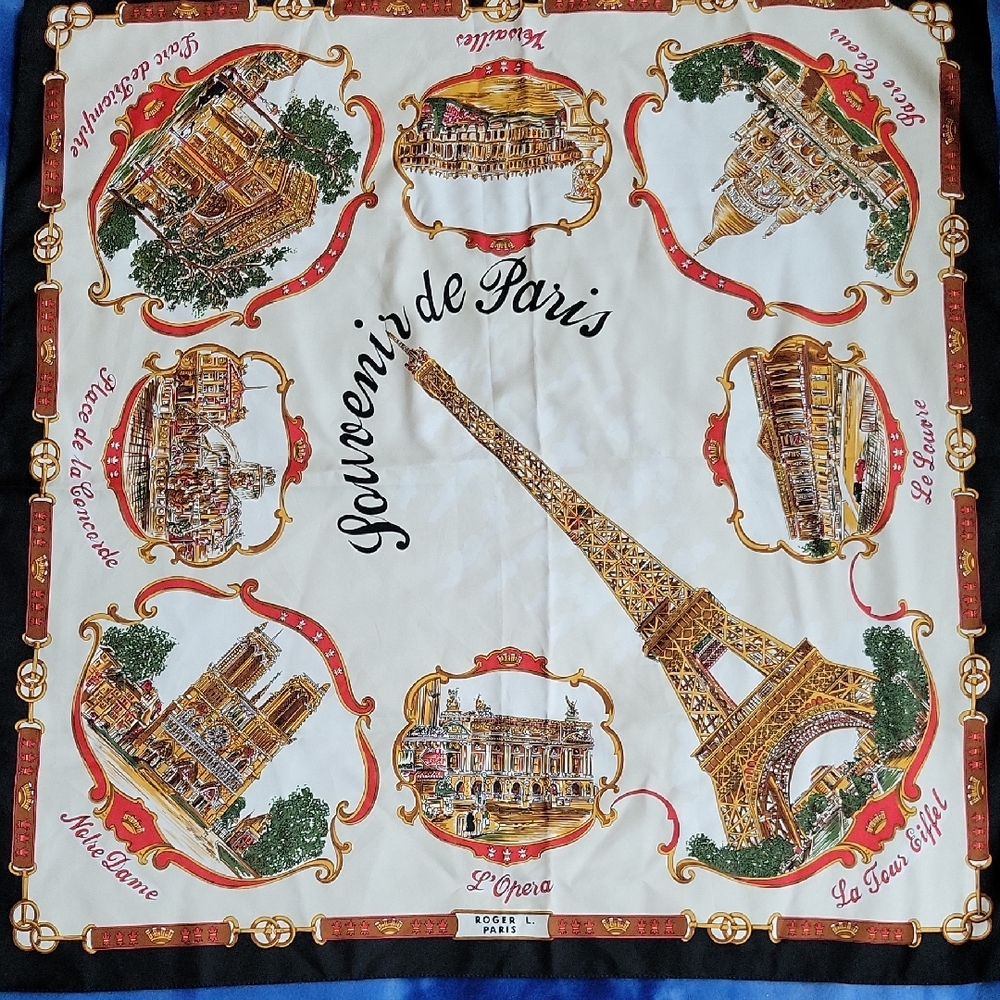 Retro Lahmy Women's Paris-Themed Scarf - Made In Italy